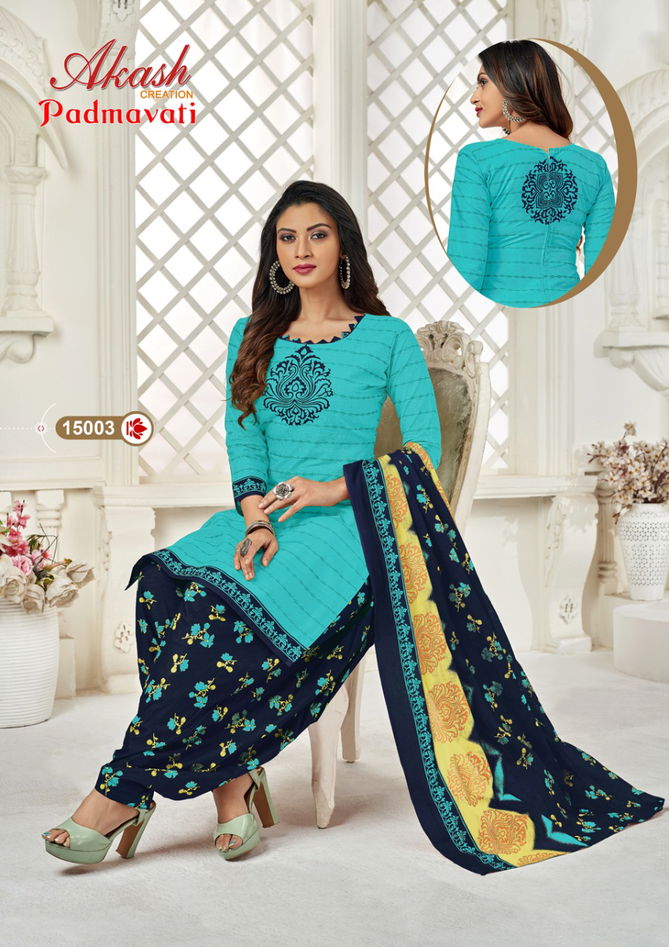 AKASH PADMAVATI 15 Regular Wear Cotton Printed Designer Dress Material Collection